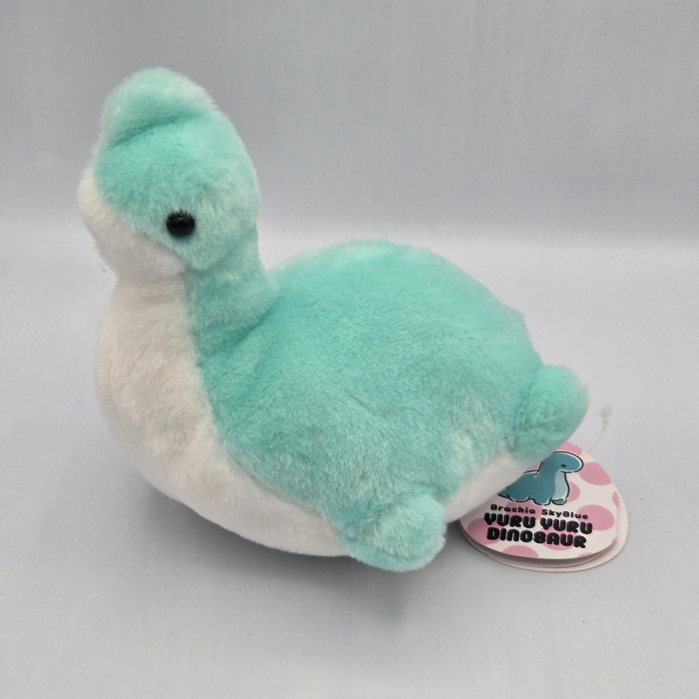 Yell Yuru Yuru Dinosaur Plush 6" Brachio Sky Blue Teal Stuffed Animal Japan Toy